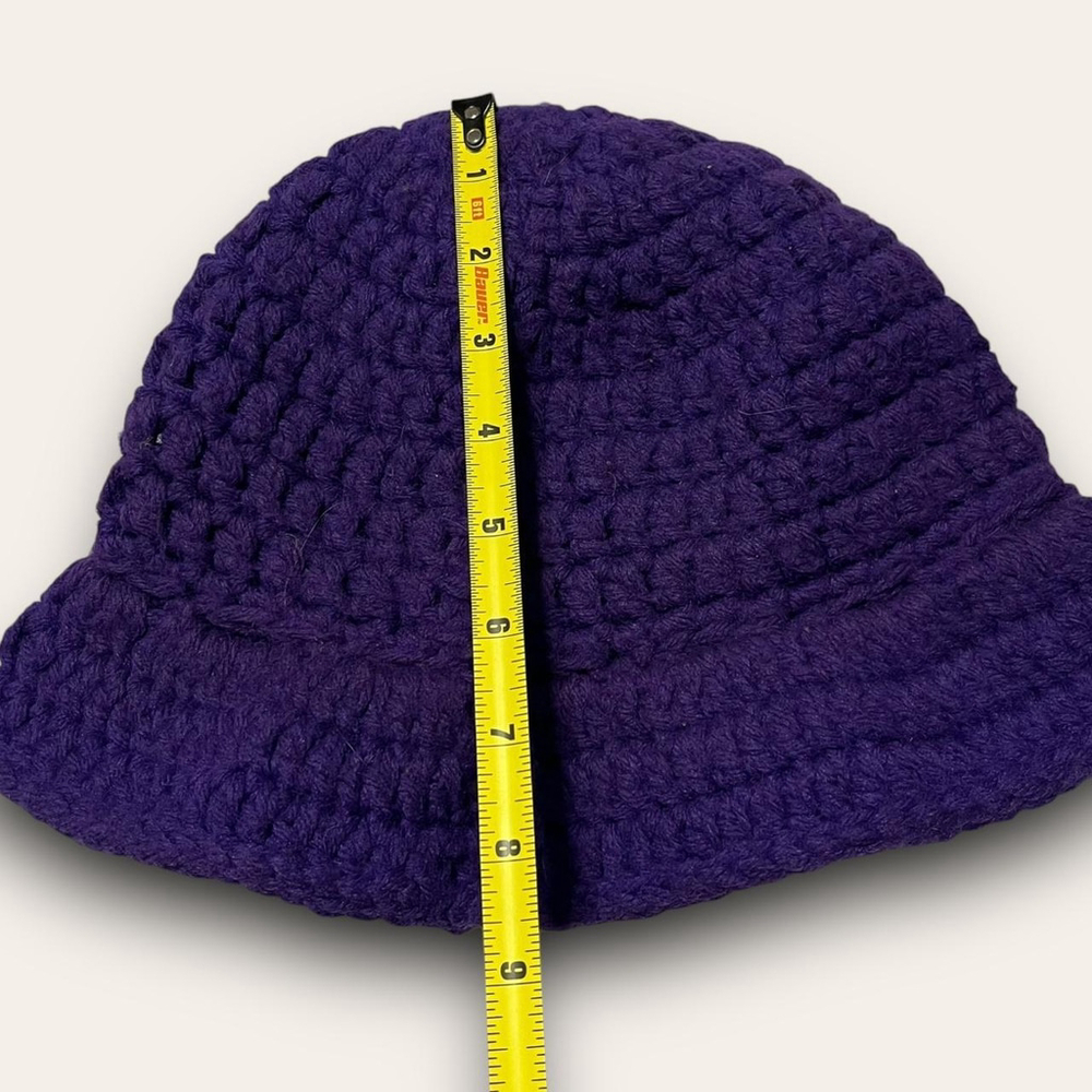 ⭐️ 4 for $20 ⭐️ Vintage Purple Crochet Bucket Hat Cottagecore Grandmacore - Picture 7 of 7